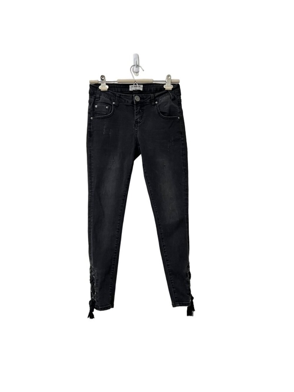 One Teaspoon Womens Washed Black Freebirds II Lace Up Ankle Jeans Size 26